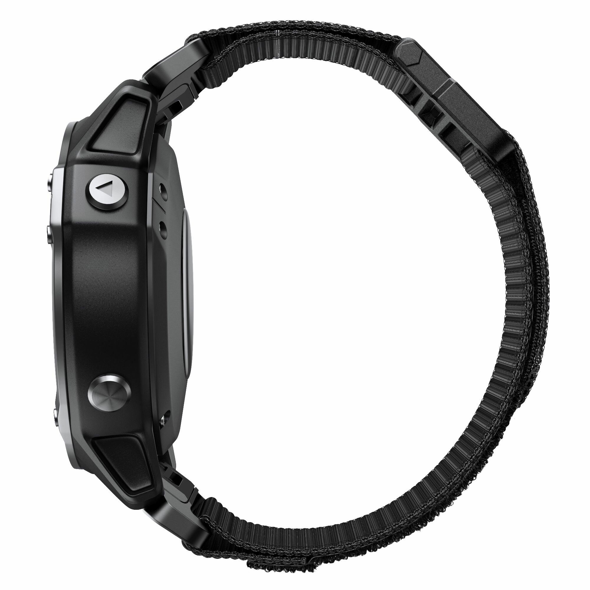 Нейлоновый эластичный ремешок 22 мм для Garmin Fenix 7/Fenix 6 Pro/Forerunner 935/945 с креплением - черный