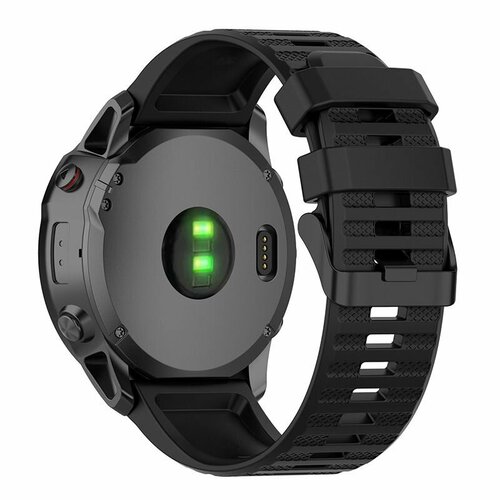 Силиконовый ремешок 26 мм с отвертками для Garmin Fenix 6X GPS/6X Pro/6X Sapphire GPS - черный 26mm silicone watchband for garmin fenix 5x 5x plus 6x quick release easy fit bracelet strap wristband for garmin fenix 3 3 hr