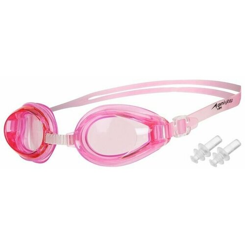 Очки для плавания, взрослые + беруши, цвет розовый очки для плавания взрослые беруши с uv защитой цвет розовый