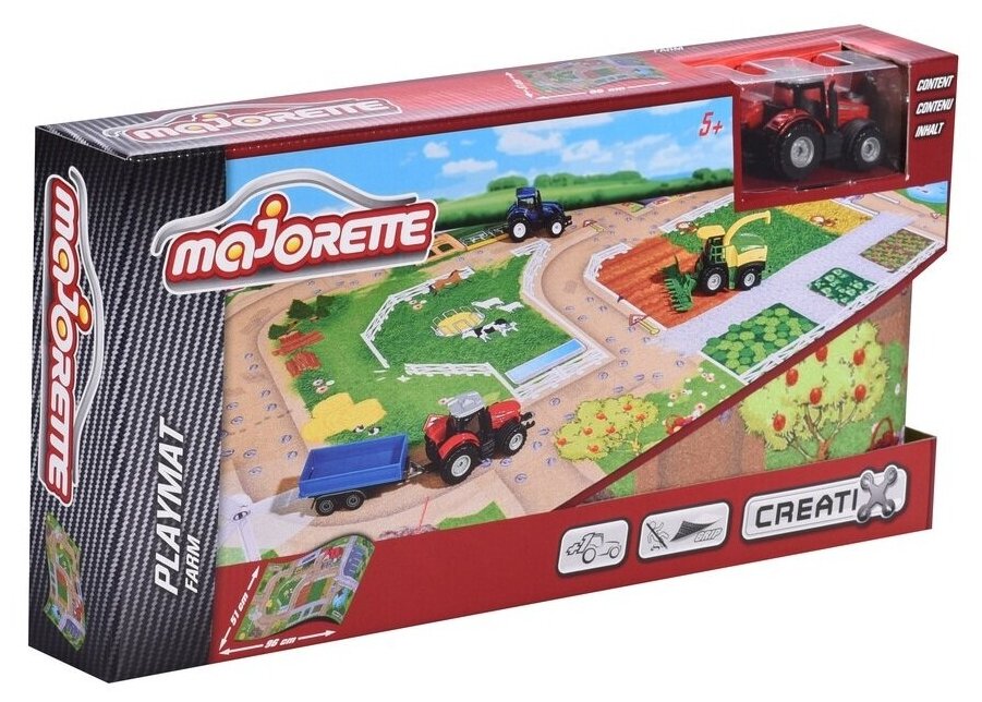 Коврик игровой Majorette Creatix, Farm серии, нескользящий, 1 машинка, 96х51 см - фото №3