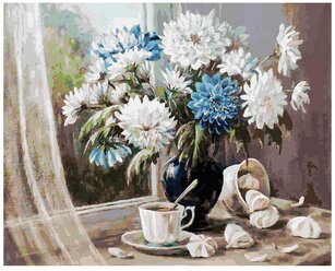 Белоснежка Картина по номерам "Хризантемы - цветы запоздалые" (147-AB)50x40см