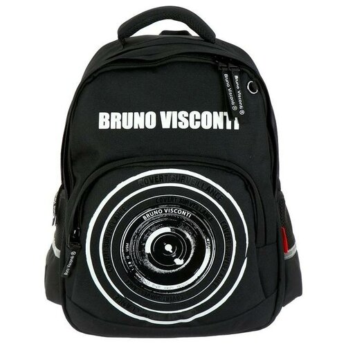 Рюкзак школьный Bruno Visconti, 40 х 30 х 19 см, эргономичная спинка, Объектив, пенал в 46 .