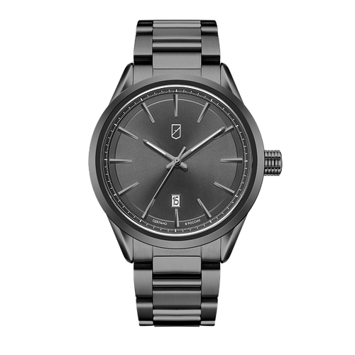 Наручные часы УЧЗ 1524A26B4, черный, серый