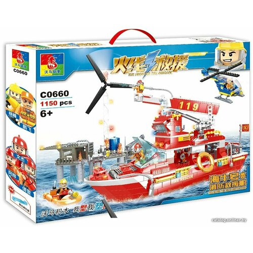 woma собирает игрушечные домики джунглей 498 шт Конструктор Сити. Пожарная спасательная команда.