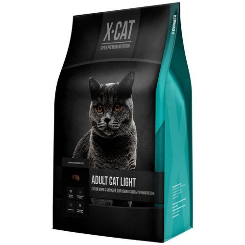 X-CAT ADULT CAT LIGHT для взрослых кошек с избыточным весом с курицей (1 кг)