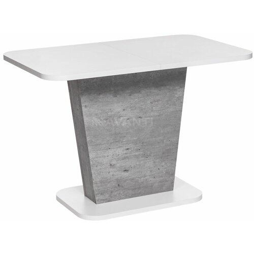 Стол обеденный раскладной OSLO (1100-1450x686x755) (Белый/Бетон Метрополитан / Грей)