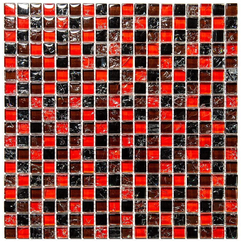 фото Мозаика Natural ICE-10 из глянцевого стекла размер 29.8х29.8 см чип 15x15 мм толщ. 8 мм площадь 0.089 м2 на сетке