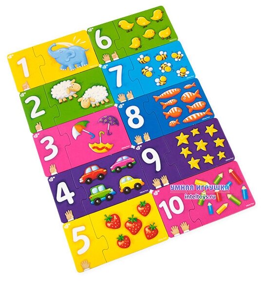 BABY TOYS TD02513 Пазлы макси парные "Веселый счет", (20 эл.) - фото №6