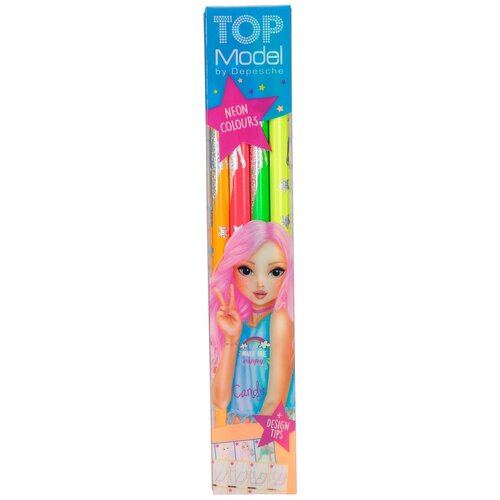 TOPModel Цветные карандаши Неон 4 цвета (6399), 4 шт. блокнот раскраска depesche dino world телефон 0411412 серебристый