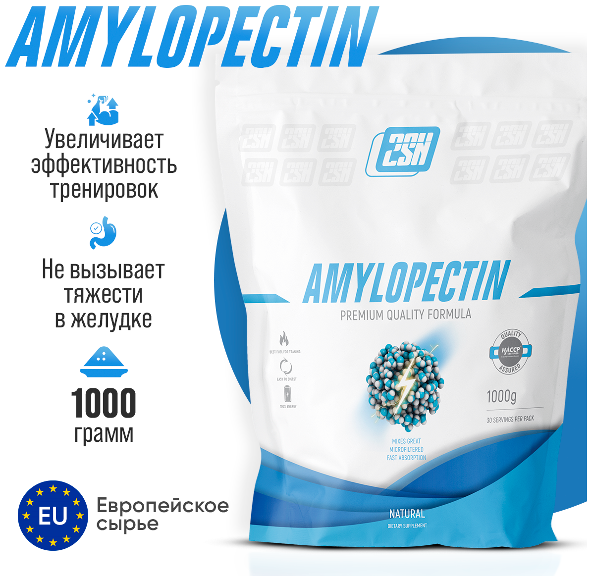 Гейнер на медленных углеводах для набора массы 2SN Amylopectin 1000 г