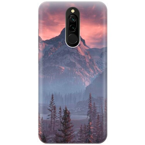 фото Re:pa накладка transparent для xiaomi redmi 8 с принтом "лес, горы, зарево"