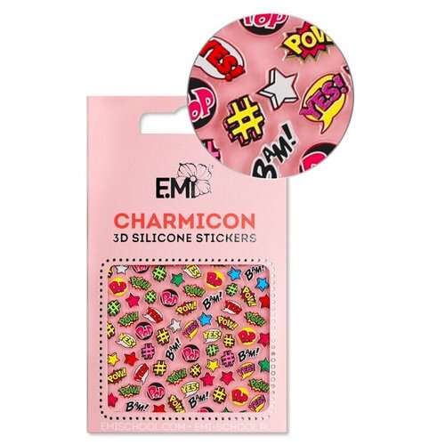 E.Mi, 3D-стикеры №128 Поп-Арт Charmicon 3D Silicone Stickers