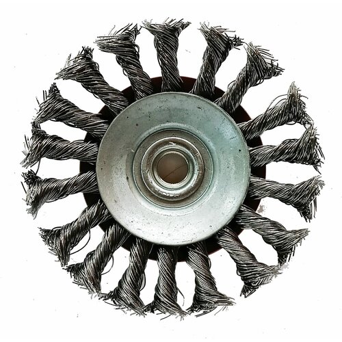 Кордщетка радиальная чашеобразная из витой стальной проволоки 0,5 мм 115мм под УШМ, резьба М14