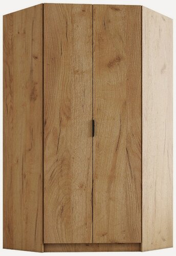 Изображение товара Угловой шкаф, для одежды Паула 2, Легкомаркет, 1100/1100х55/55х210, белье/платье/белье, цвет дуб крафт золотой