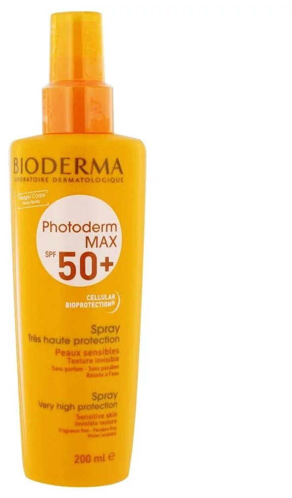 Bioderma Photoderm MAX Солнцезащитный спрей SPF 50+. 200 мл