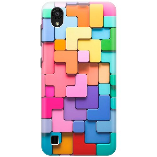 фото Ультратонкий силиконовый чехол-накладка для zte blade a5 (2019) с принтом "паттерн из блоков" gosso