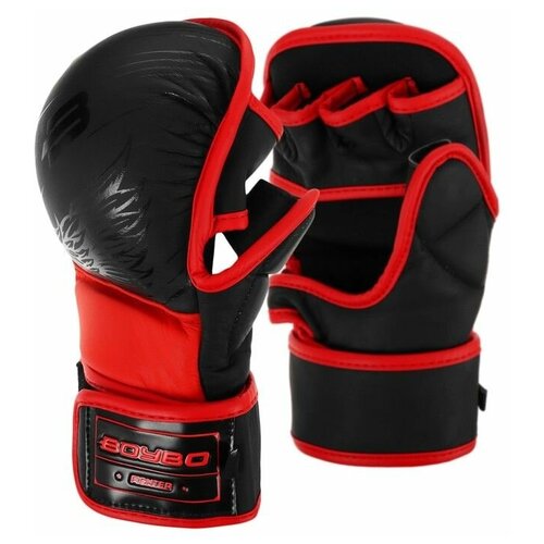фото Boybo перчатки для мма boybo wings, цвет чёрный/красный, размер s