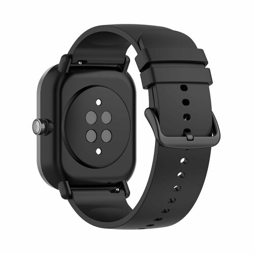 Силиконовый ремешок 20 мм для Huami Amazfit GTR 2 / Pop Pro / BIP - черный silicone wristband strap for xiaomi amazfit gts 2 gtr 2 band watchband for amazfit stratos 3 gtr 47mm 42mm bip s bracelet