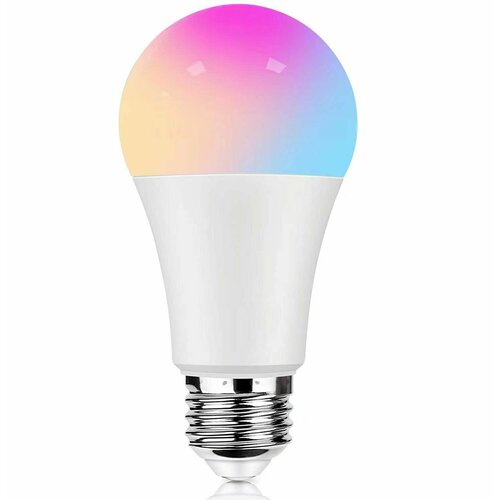 Умная RGB WiFi лампа работает с Яндекс Алисой. RGB+WW+CW с таймером и расписанием 12 W