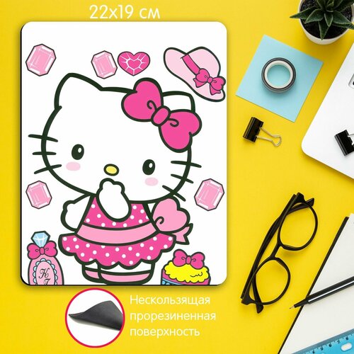 Игровой коврик для мыши для девочки Хелло китти Hello Kitty кошка