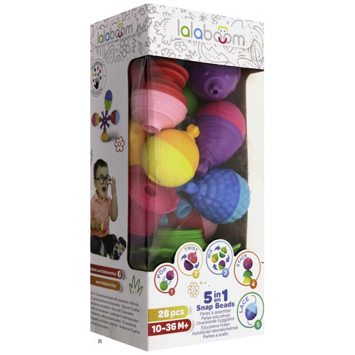 Развивающая игрушка lalaboom 5 в 1 28 предметов, разноцветный