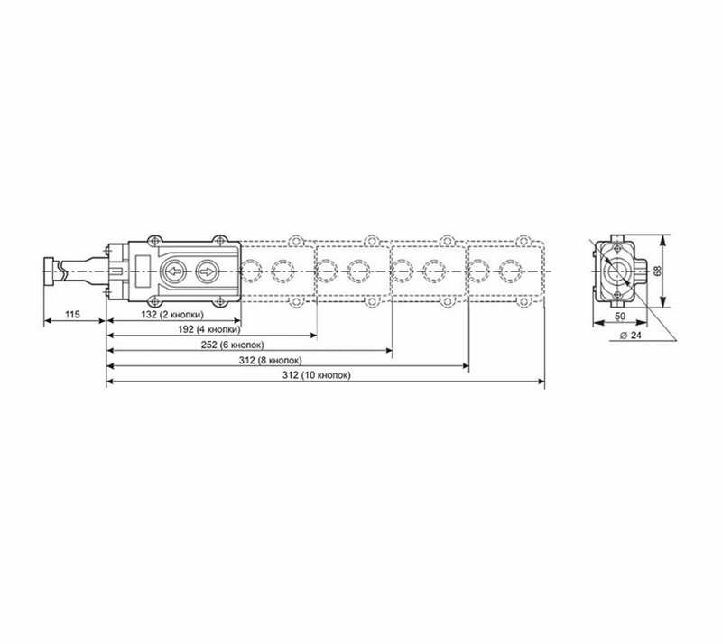 Пост кнопочный ПКТ-60 с ключом Электротехник ET561371 - фотография № 3