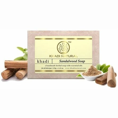 Мыло Сандал Кхади Натурал Sandalwood Soap Khadi natural soap 2 шт herbal face pack khadi sandalwood khadi natural травяная маска для лица сандаловое дерево кхади нэчрл 50 г