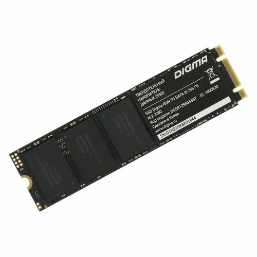 SSD накопитель Digma Run S9 DGSR1256GS93T 256ГБ, M.2 2280, SATA III, SATA, rtl