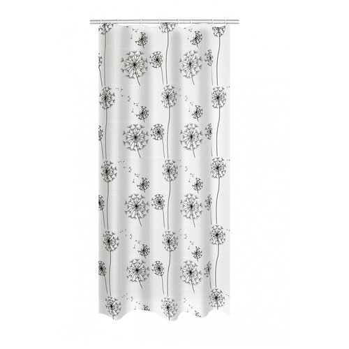фото Штора для ванной ridder moonflower 180x200 белый/черный