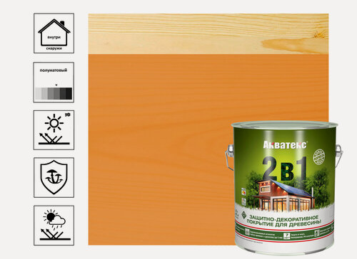 Изображение товара Покрытие Акватек текстурное 2в1 цвет груша 2,7 л для защиты и декоративной отделки древесины