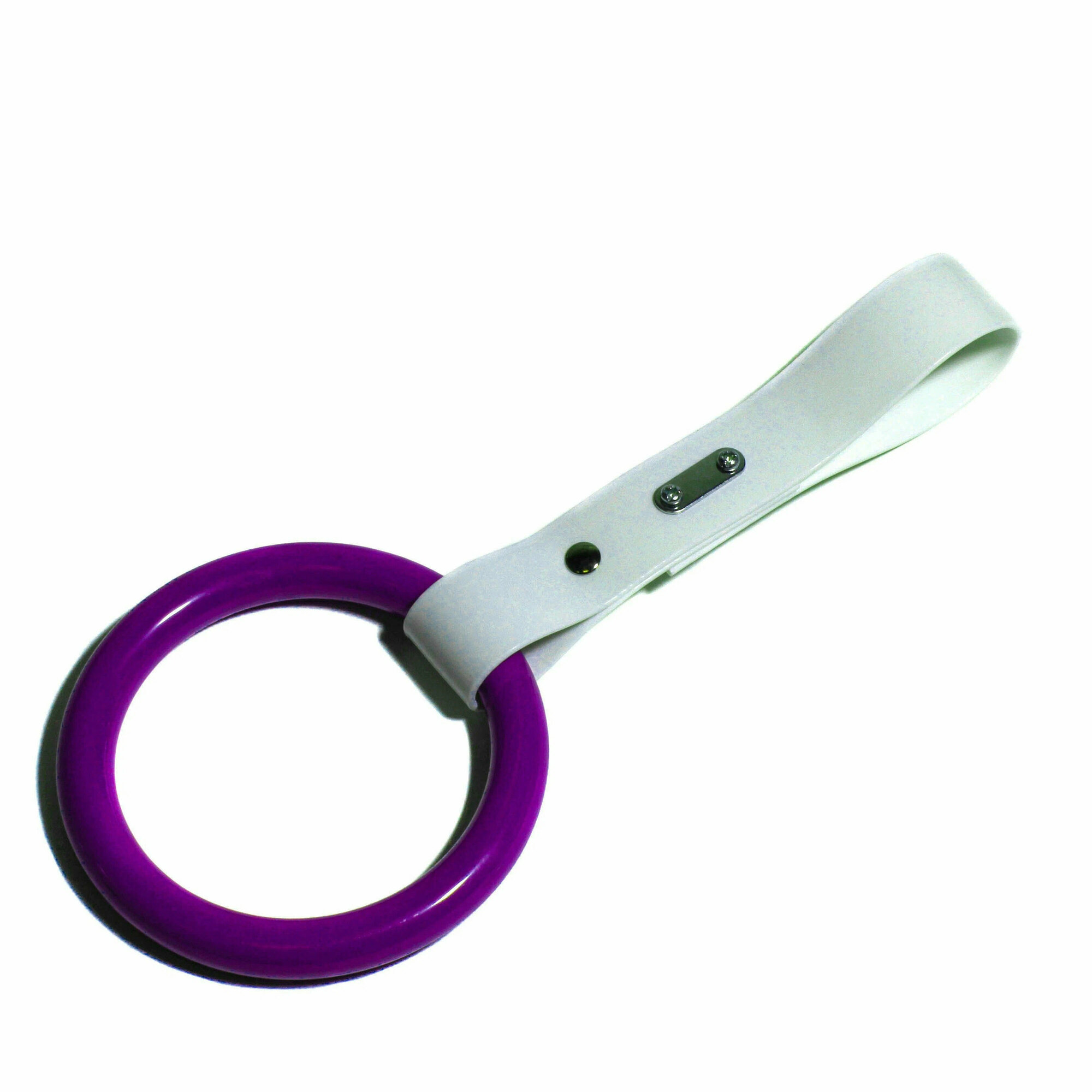 Цурикава круглое кольцо на пластиковом белом ремешке (фиолетовая)