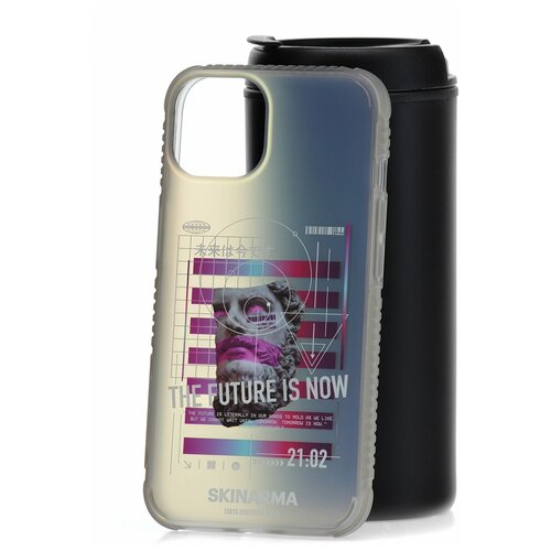 Чехол для iPhone 13 Skinarma Mirai Black, противоударная пластиковая накладка с рисунком, силиконовый бампер с защитой камеры