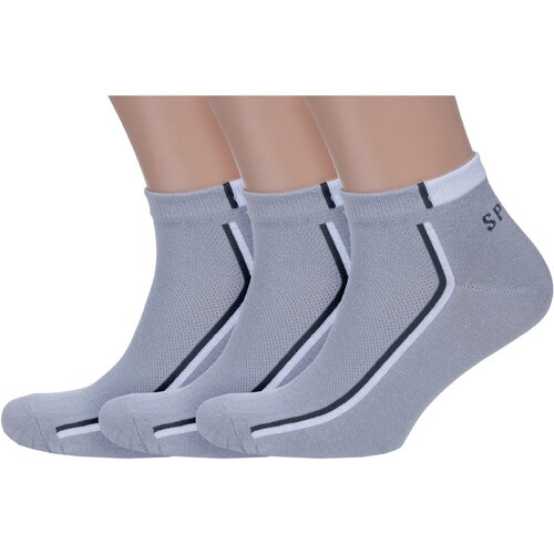 фото Носки vasilina, 3 пары, размер 23-25, серый