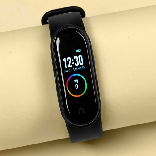 Фитнес-браслет 096 цветной сенсор пульсометр будильник шагомер IPX4 черный 179900₽