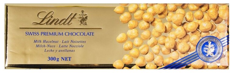 Шоколад Lindt Gold Swiss Premium Milk - Hazelnut Chocolate / Линд Премиум Молочный с цельным фундуком, 300 гр (Швейцария) - фотография № 7