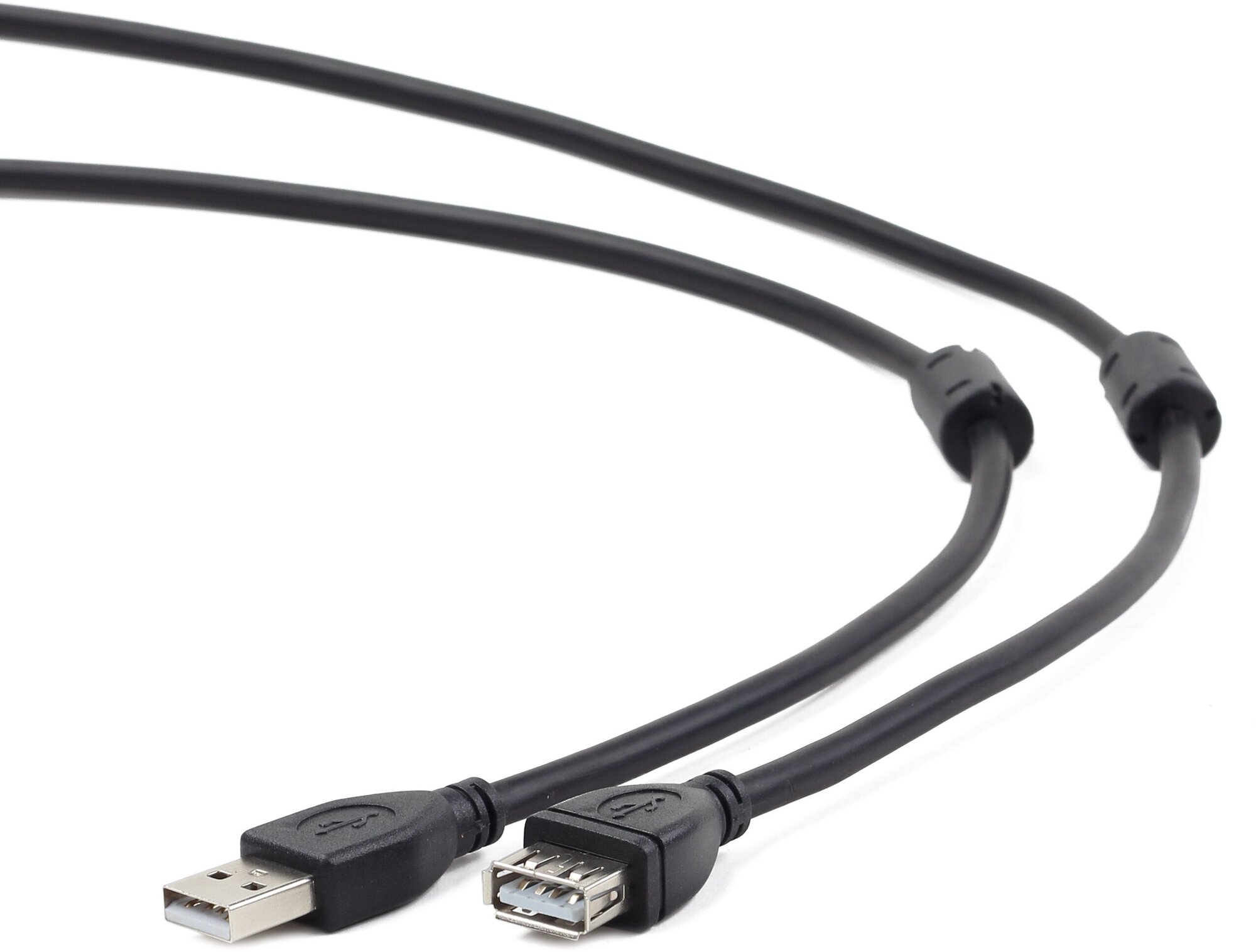 Cablexpert Кабель удлинитель USB2.0 Pro CCF2-USB2-AMAF-6, AM/AF, 1.8м, экран, 2феррит.кольца, черный, пакет Gembird - фото №7