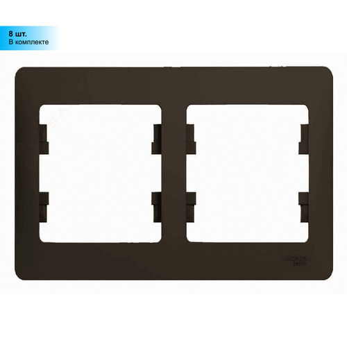Рамка 2 поста GLOSSA, горизонтальная, шоколад. GSL000802 Schneider Electric (8шт.) 4 шт glossa перламутр рамка 2 местная вертикальная ip20 скрытая установка gsl000606