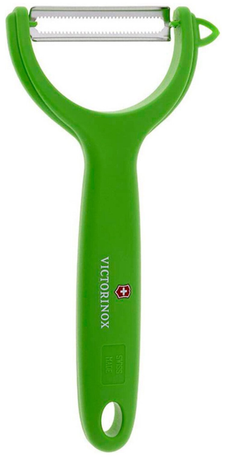 Нож для чистки томатов и киви VICTORINOX, двусторонее зубчатое лезвие из нержавеющей стали, зеленый 7.6079.4