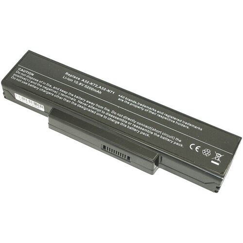 Аккумуляторная батарея для ноутбука Asus K72 5200mAh OEM черная аккумуляторная батарея для asus k72 5200mah
