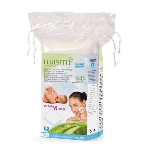 фото Ватные диски masmi natural cotton for baby and mom, 60 шт.