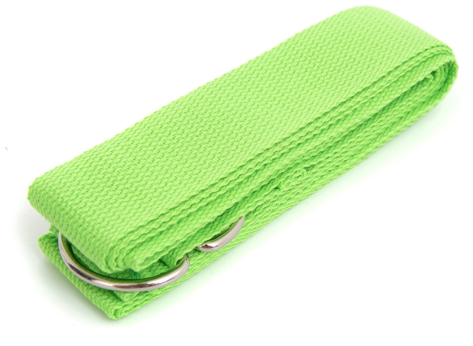 Хлопковый ремень для йоги и растяжки, 183 х 3,8 см, ярко - зеленый