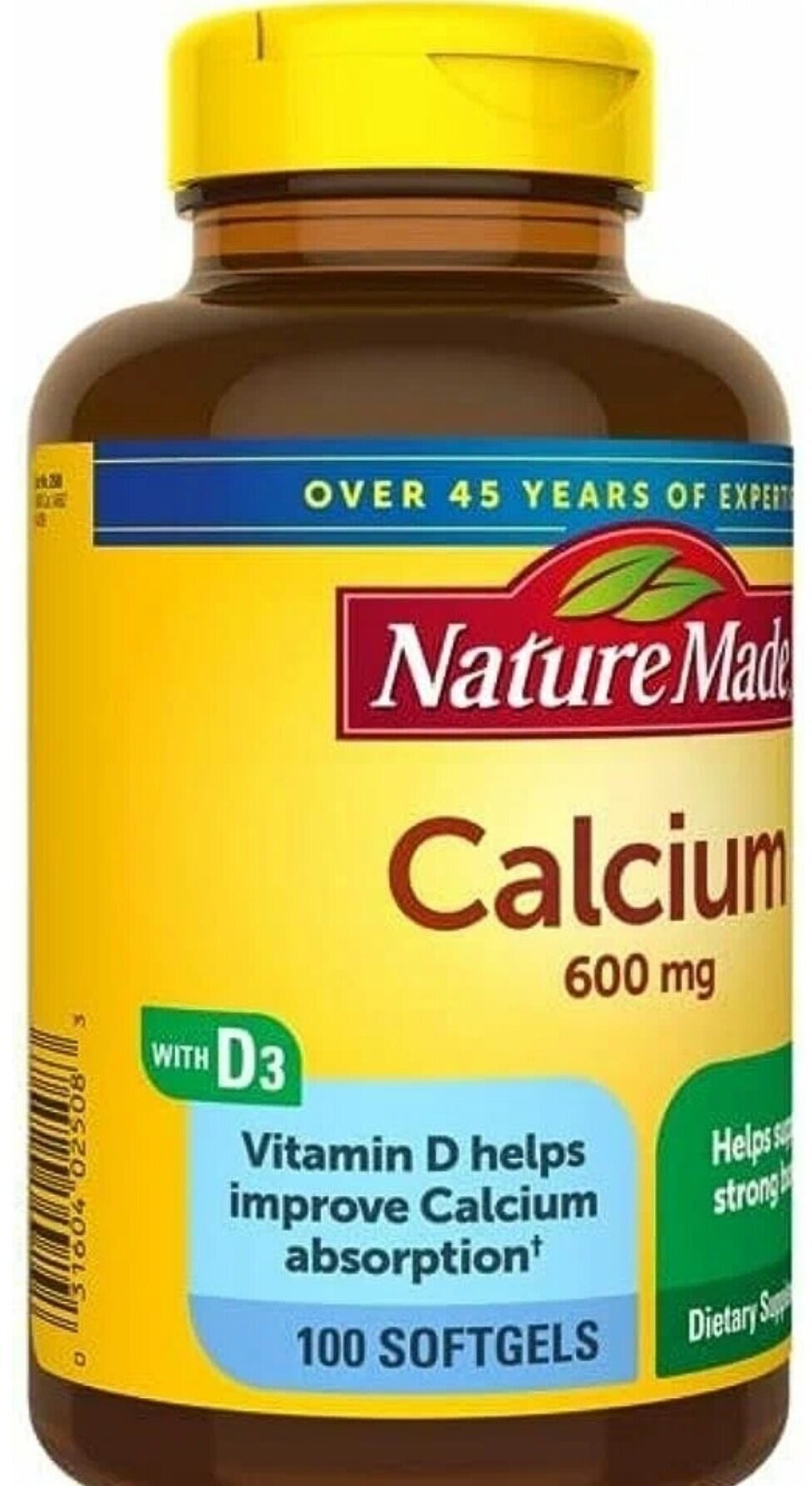 Кальций 600мг + D3 - Nature Made Calcium 600 + D3 (100шт)