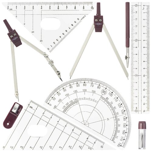 Rotondo Набор чертежный 9 предметов (85115), серебристый/коричневый