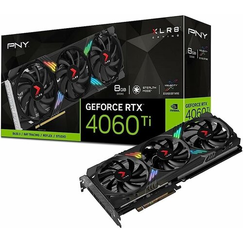 Видеокарта PNY GeForce RTX 4060 Ti 8GB XLR8 Gaming VERTO EPIC X RGB Triple Fan DLSS 3