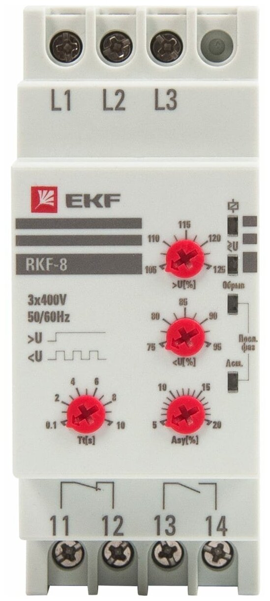 Реле контроля фаз многофункциональное RKF-8 EKF PROxima