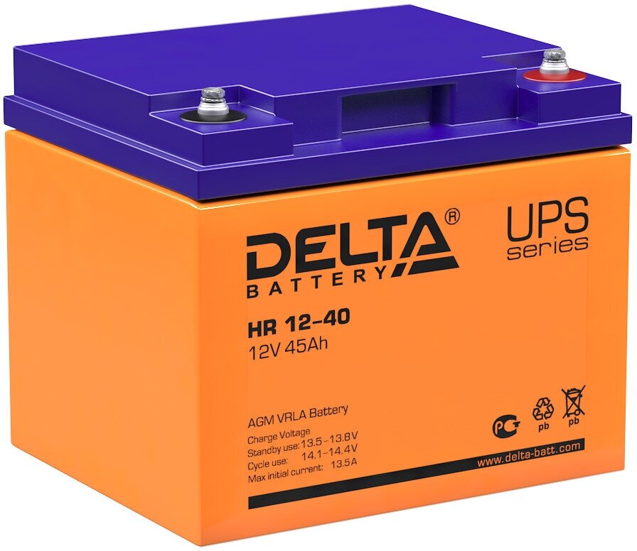 Аккумуляторная батарея Delta HR 12-40 (12V / 45Ah)