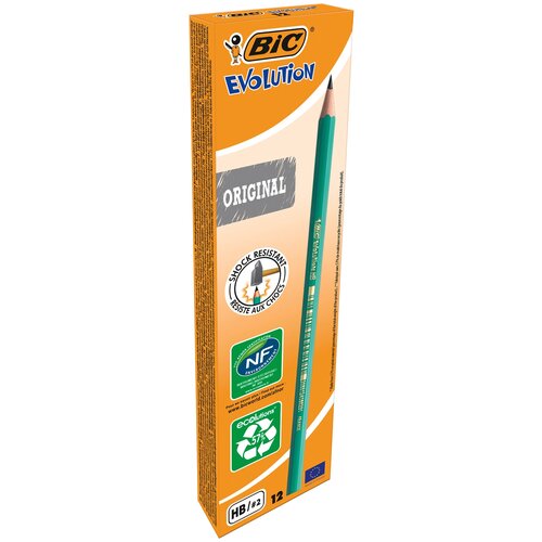 BIC Набор чернографитных карандашей Evolution Original 12 шт (880311) зеленый 12 шт.