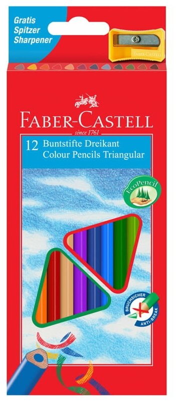 Карандаши цветные Faber-Castell Eco с точилкой 12 шт. - фото №1