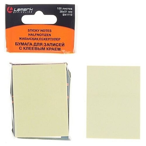 Бумага для записей 38x51, 100 л., желтая пастель (Lamark)