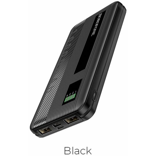 Внешний аккумулятор Borofone BT32 Li-Pol 10000 мАч 2хUSB 2 А индикатор чёрный 258200₽